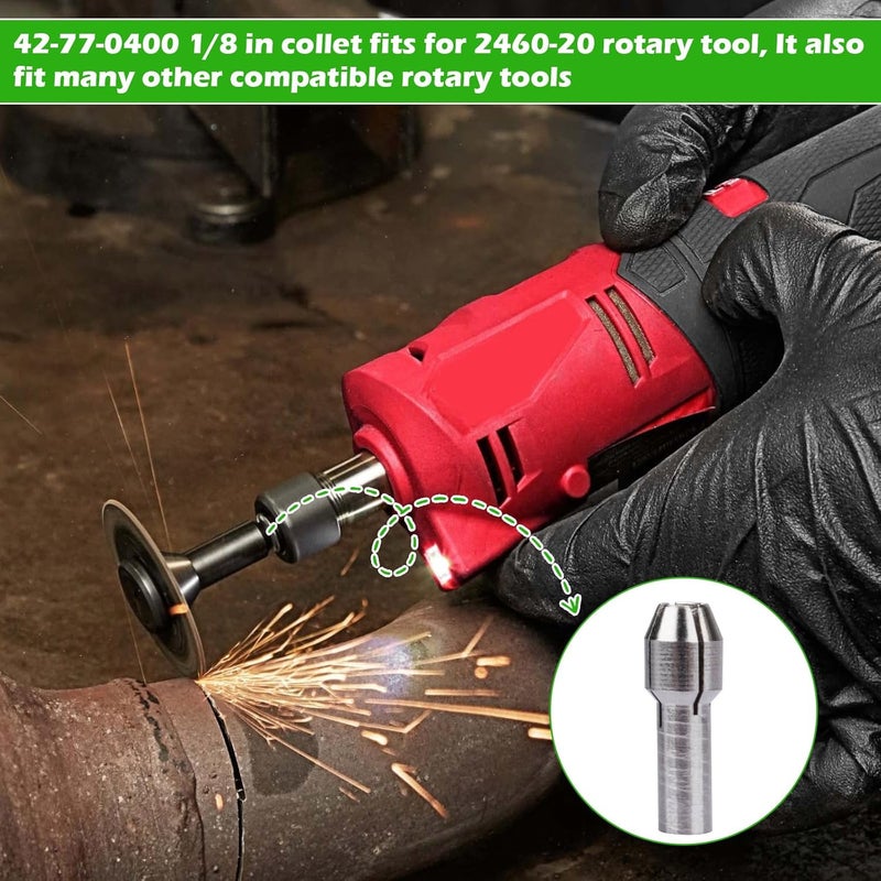 SuperDi 42-77-0400 2460-20 1/8 In Rotary Tool Collet Fit for Dremel Silver Color (2Pcs) - Image 5